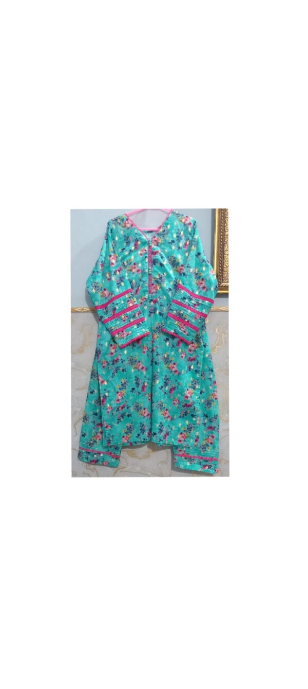 ''Floral Teal Lawn Suit''