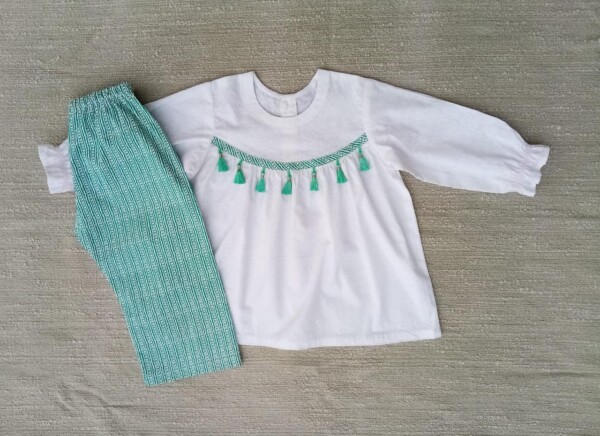 White & green suit