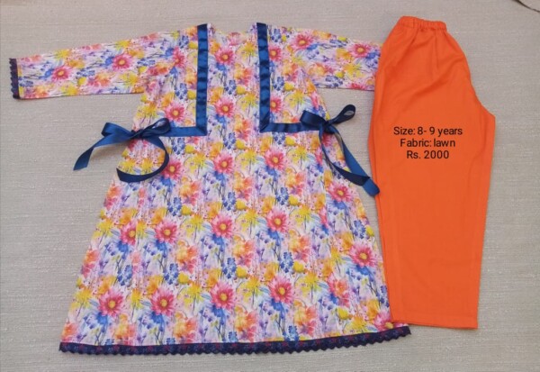 Floral printed frock with pant style trouser