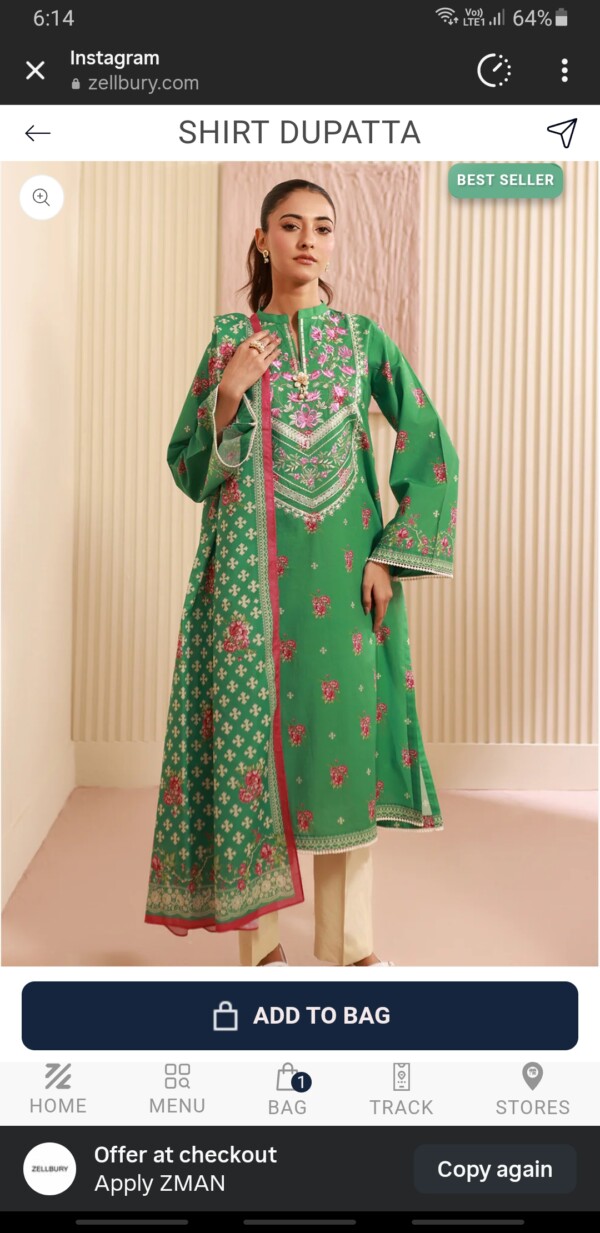 Shirt dupatta 2 pc