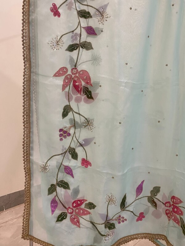 Hand painted Dupata - Image 4