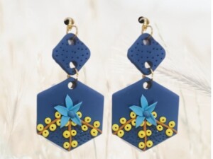 Blue bloom earings