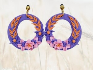 Purple bloom earings
