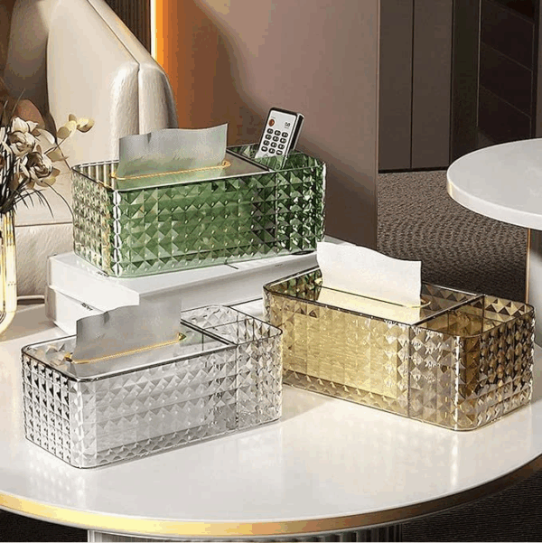 Luxury Tissue Box Holder | Diamond Napkin Container Case - zaynab mart