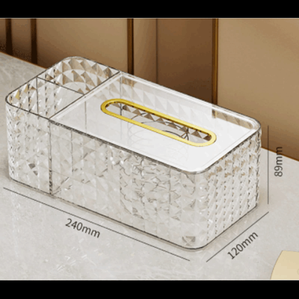 Rexez Luxury Tissue Box Holder | Diamond Napkin Container Case - zaynab mart