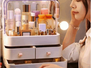 Makeup Organizer, Waterproof & Dustproof Cosmetic Organizer - zaynab mart