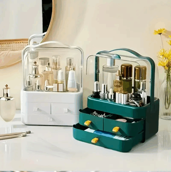 Makeup Organizer, Waterproof & Dustproof Cosmetic Organizer - zaynab mart