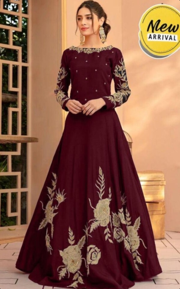 Shamoz  silk embroembroidered maxi