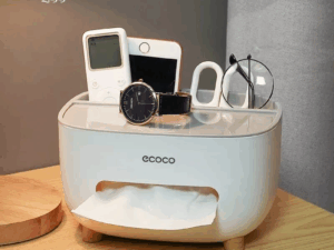 Ecoco Tissue Box Multifunction with Remort organizer - zaynab mart