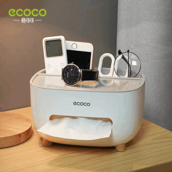 Ecoco Tissue Box Multifunction with Remort organizer - zaynab mart