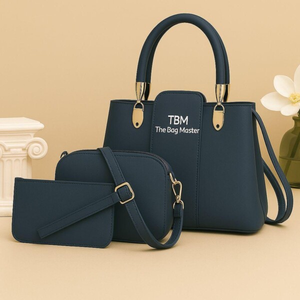 Women's Rexine Plain Hand Bag Set - Image 2