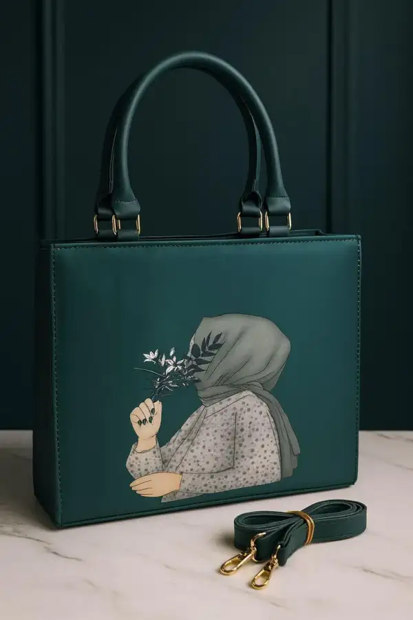 Stylish Women's Canvas Tote Bag - 1 Pc, Printed Design - Image 2