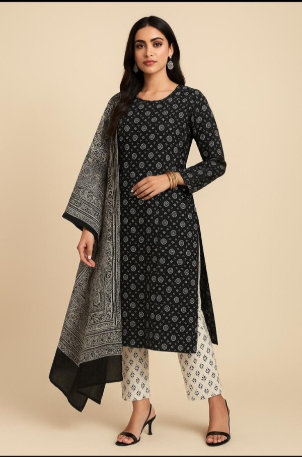 Black Ajrak 3pc