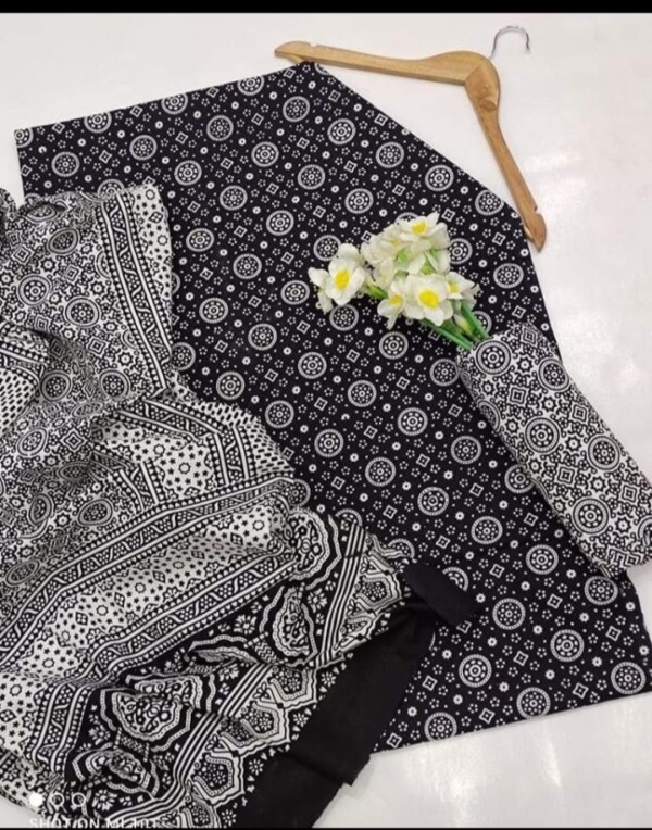 Black Ajrak 3pc - Image 2
