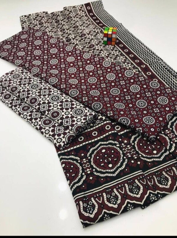 Hand Made Beautiful Ajrak Cotton jall Suits - Image 9