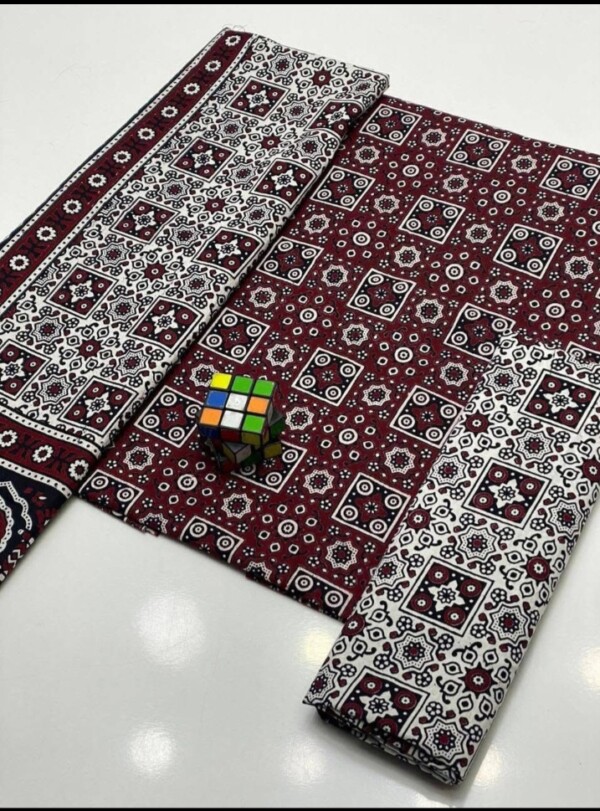 Hand Made Beautiful Ajrak Cotton jall Suits - Image 8