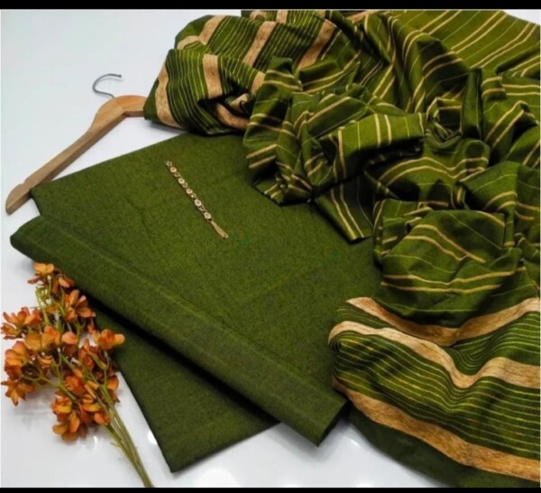 New High Premium Quality Winter Multani Khaddi Susi Arrival 2K25 With best Rate Dupatta With Velvet Strips*  *💃🏼Hit Multani Khaddi Susi Winter Article 2K25*  *🔥🥳New Khaddi Susi Multani High Premium Quality  plain Shirt 2K25*  *💃🏻New Multani Khaddi Susi original With Velvet Strips Heavy Amazing Dupatta*  *❤️Plain Khaddi susi High Premium Quality Trouser*  *🔥Free Fancy Metal Heavy Mirror Neckline*  *We provide best Rates With        Best Quality* Khaddi Susi - Image 8
