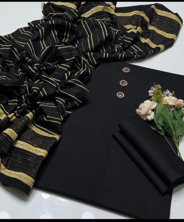 New High Premium Quality Winter Multani Khaddi Susi Arrival 2K25 With best Rate Dupatta With Velvet Strips*  *💃🏼Hit Multani Khaddi Susi Winter Article 2K25*  *🔥🥳New Khaddi Susi Multani High Premium Quality  plain Shirt 2K25*  *💃🏻New Multani Khaddi Susi original With Velvet Strips Heavy Amazing Dupatta*  *❤️Plain Khaddi susi High Premium Quality Trouser*  *🔥Free Fancy Metal Heavy Mirror Neckline*  *We provide best Rates With        Best Quality* Khaddi Susi - Image 5