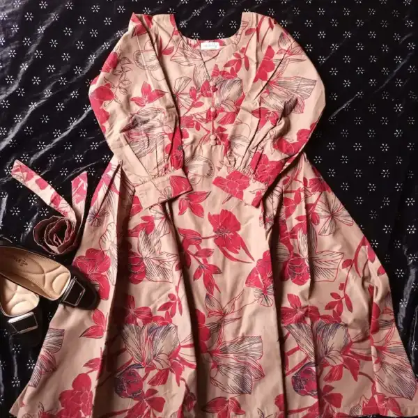 Floral cotton frock dress - Image 2