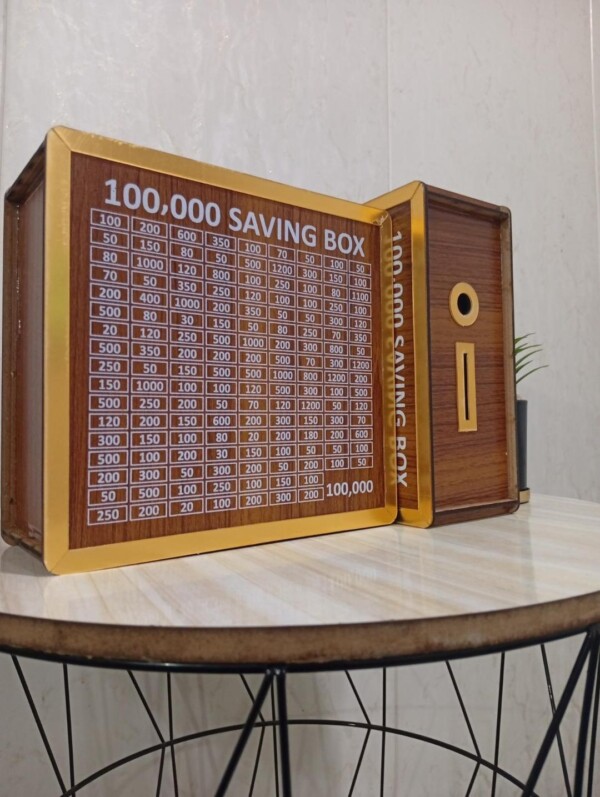 100,000 PKR Wooden Money Saving Box | Cash Challenge Tracker - Image 3