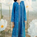 Azure Blue Geometric Print Maxi Kaftan gallery image thumbnail #1
