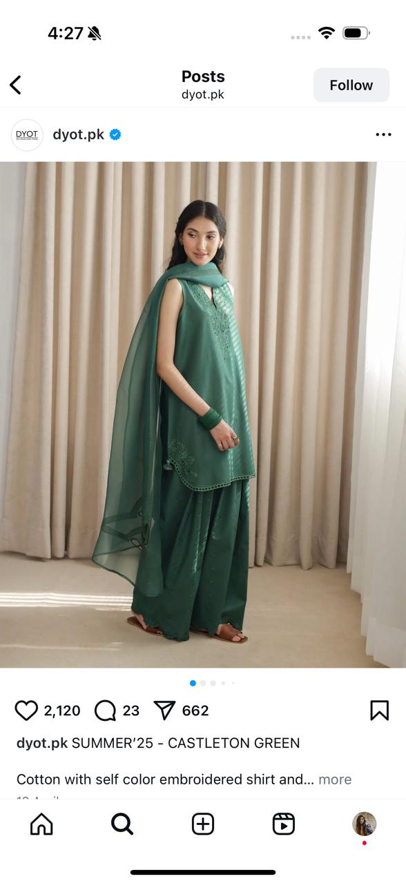 Castleton Green Embroidered Cotton Suit