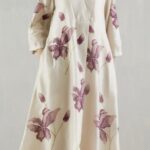 Mauve Floral V-Neck Midi Dress gallery image thumbnail #1