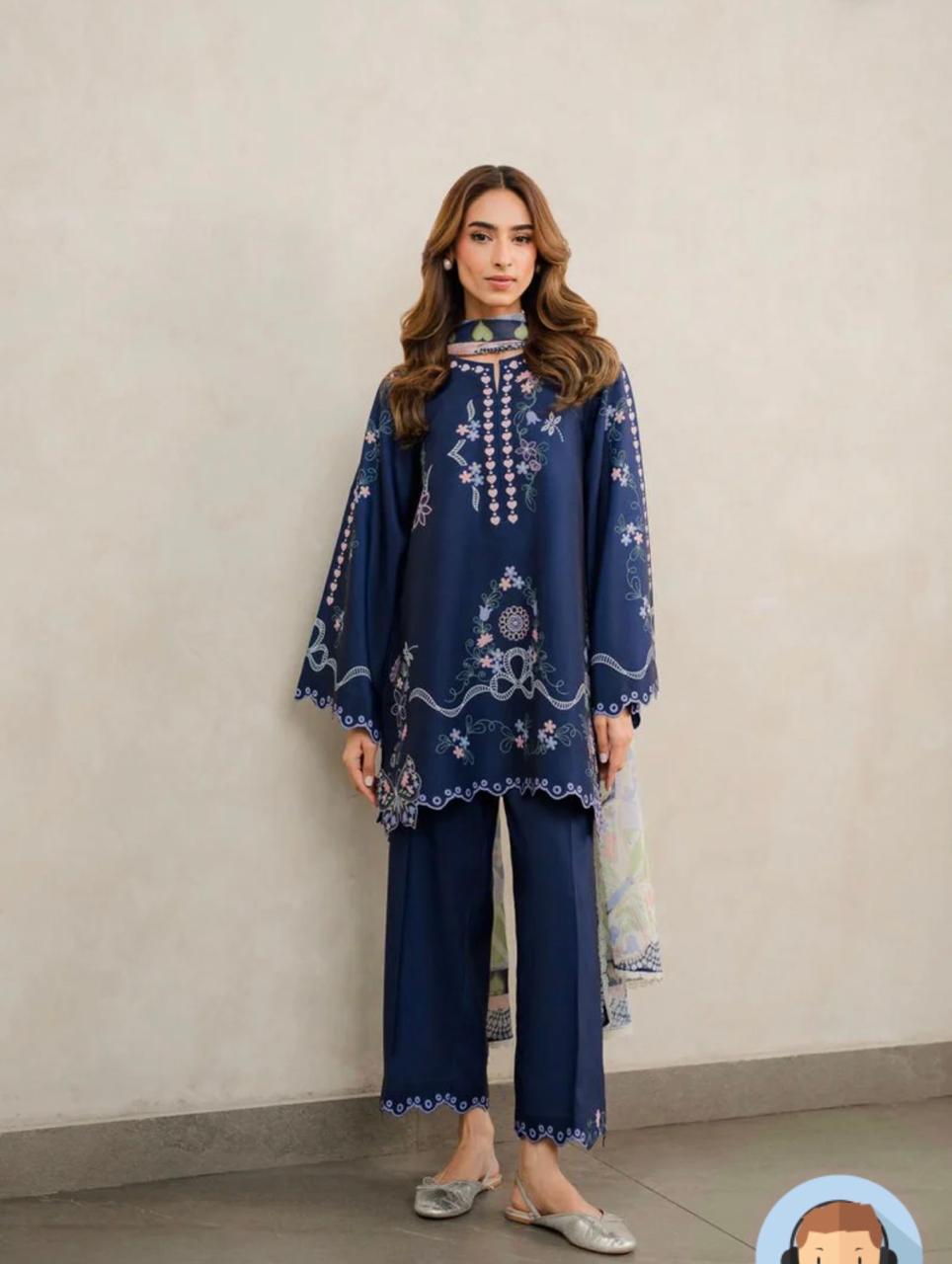 Midnight Navy Ribbon-Work Suit