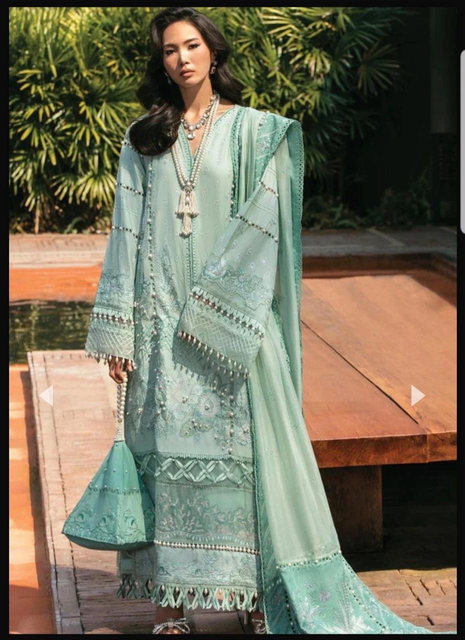 Mint Green Pearl-Embellished Suit