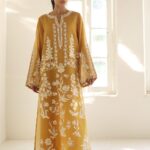 Mustard Yellow Embroidered Kaftan gallery image thumbnail #1