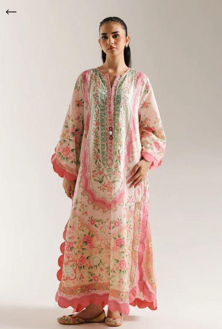 Peach Blossom Floral Print Maxi