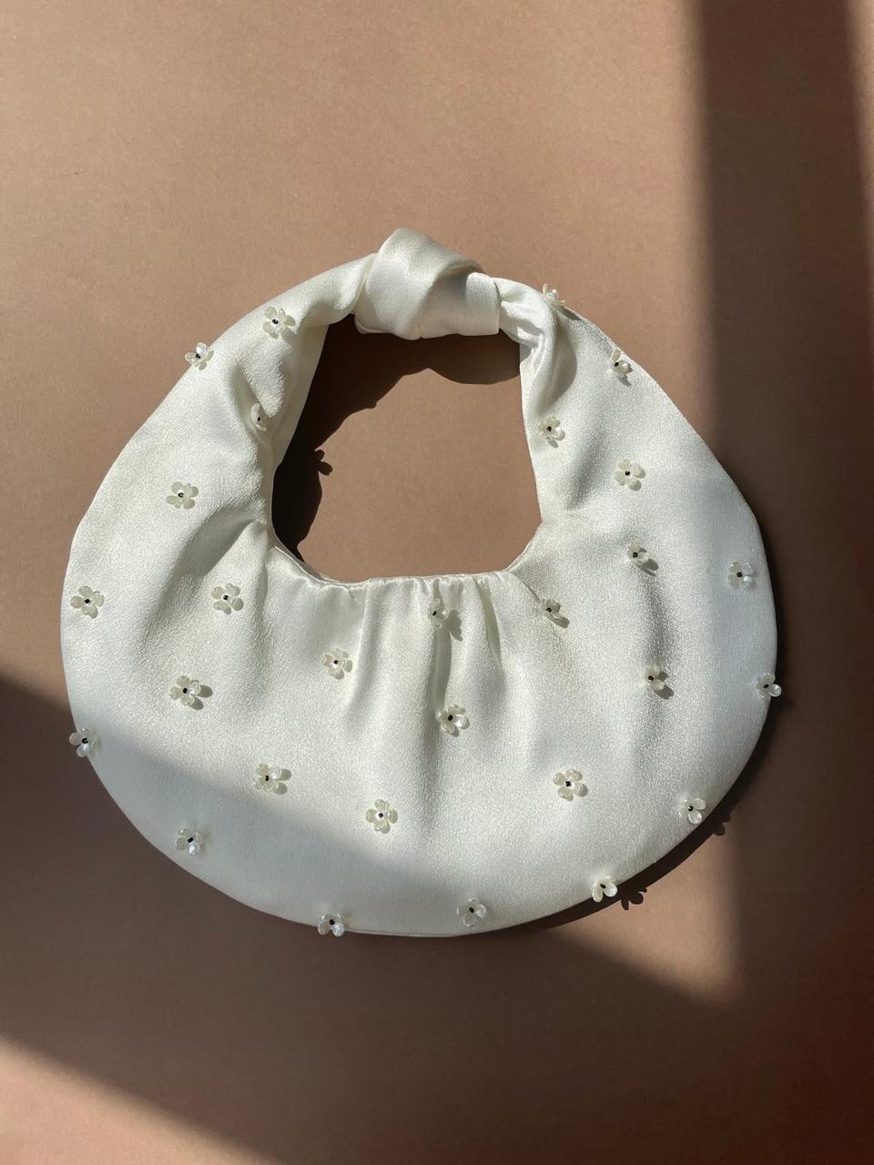 Pearl-Encrusted Silk Potli Bag