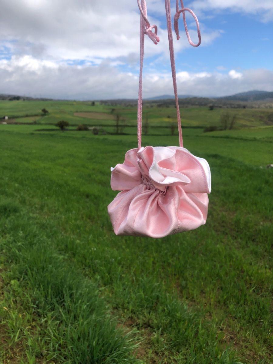 Pink Satin Drawstring Pouch
