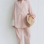 Candy Pink Striped Boyfriend Shirt Set gallery image thumbnail #1