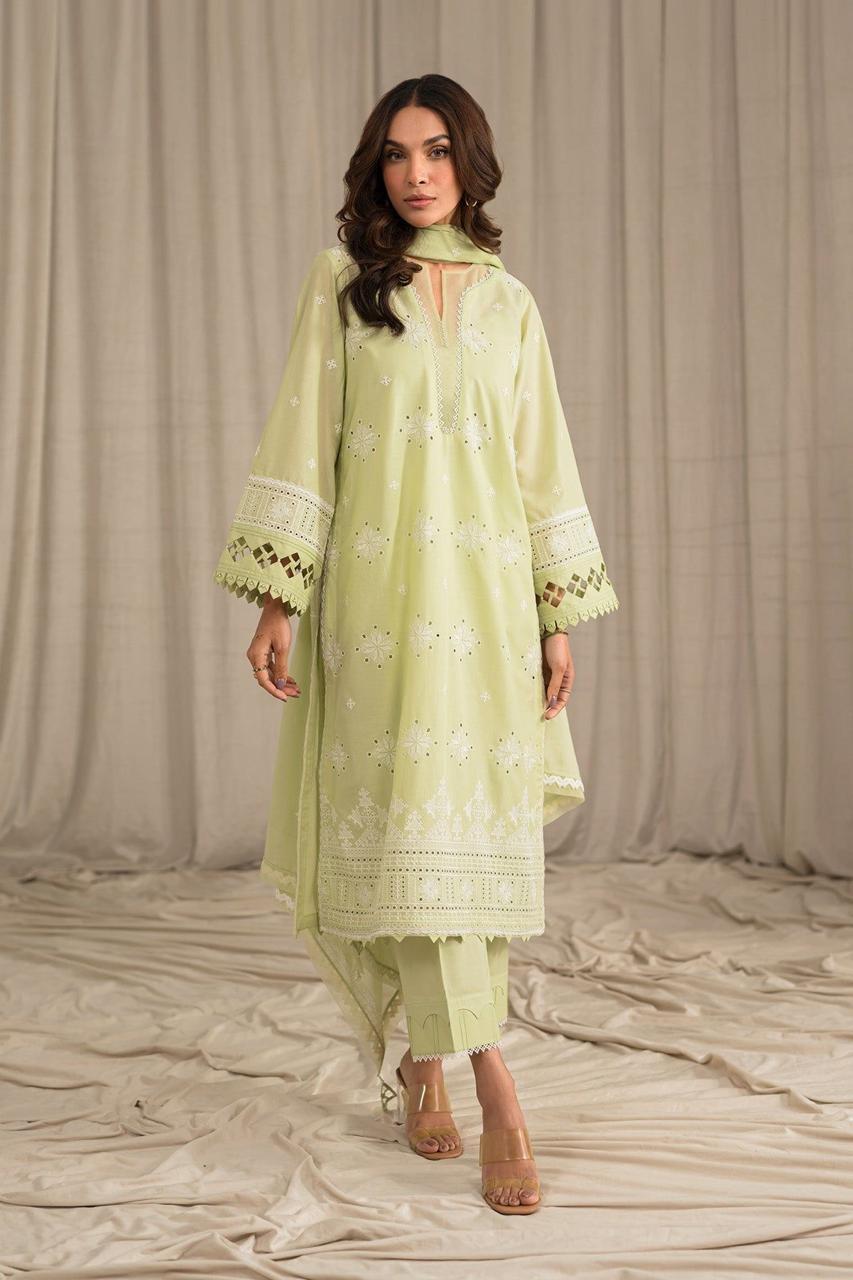 Pistachio Green Embroidered Kurta Set