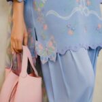 Powder Blue Butterfly Embroidered Set gallery image thumbnail #1