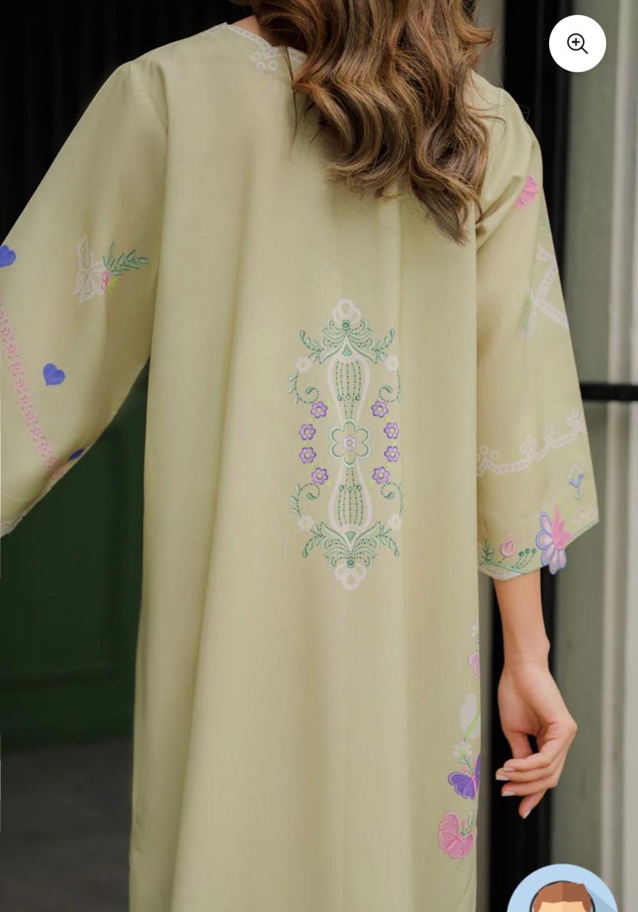 Sage Green Meadow Embroidered Dress gallery image #1