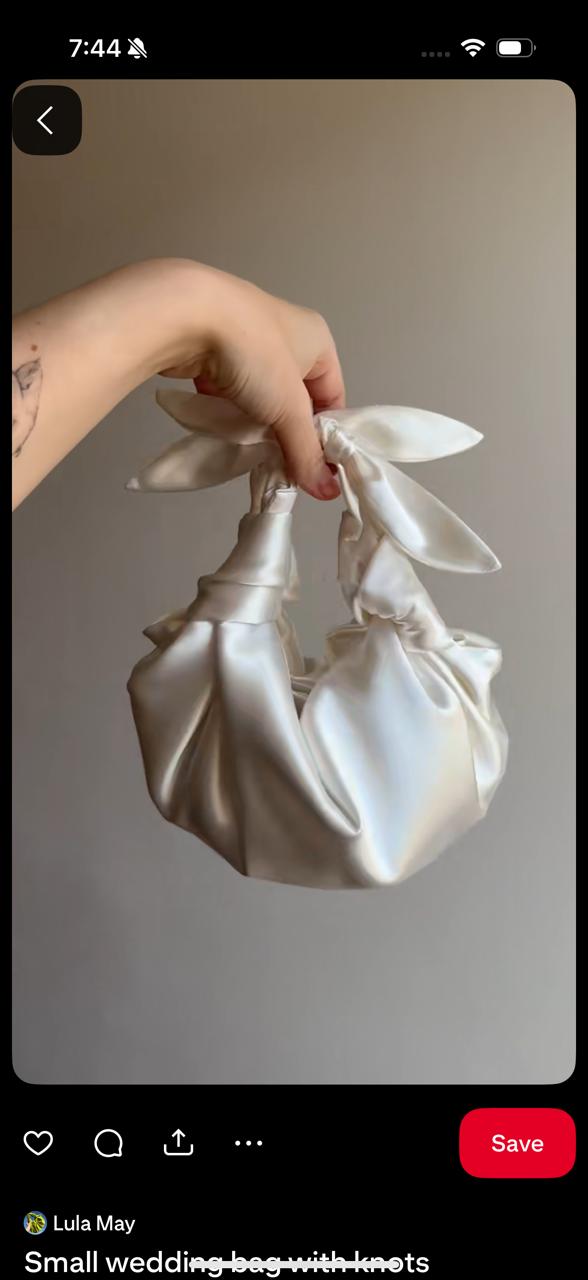 Satin Ribbon-Knot Bridal Bag
