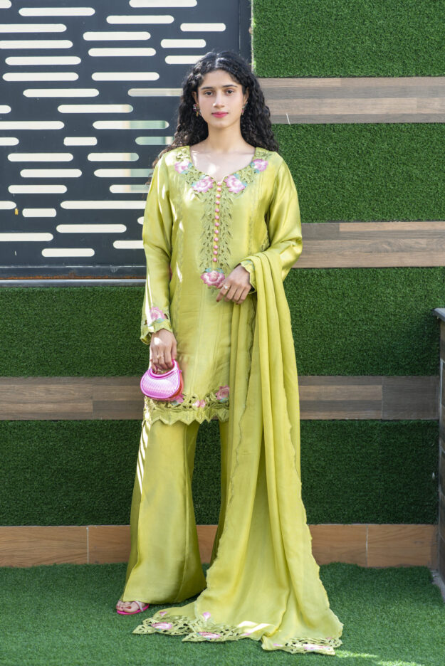 Noor -e - Eid cutwork Suit | Short Shirt 3 PCS Outfit gallery image #3